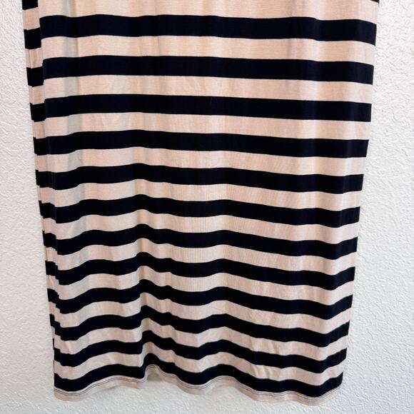 Rachel Parcell T Shirt Dress Womens XL Stripe Rayon Jersey Casual Soft Black Tan - Picture 5 of 11